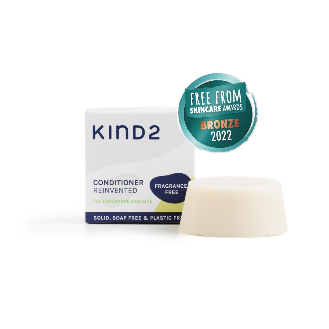 KIND2 The Fragrance Free One Solid Conditioner Bar Discovery size Bronze Free From Skincare Awards