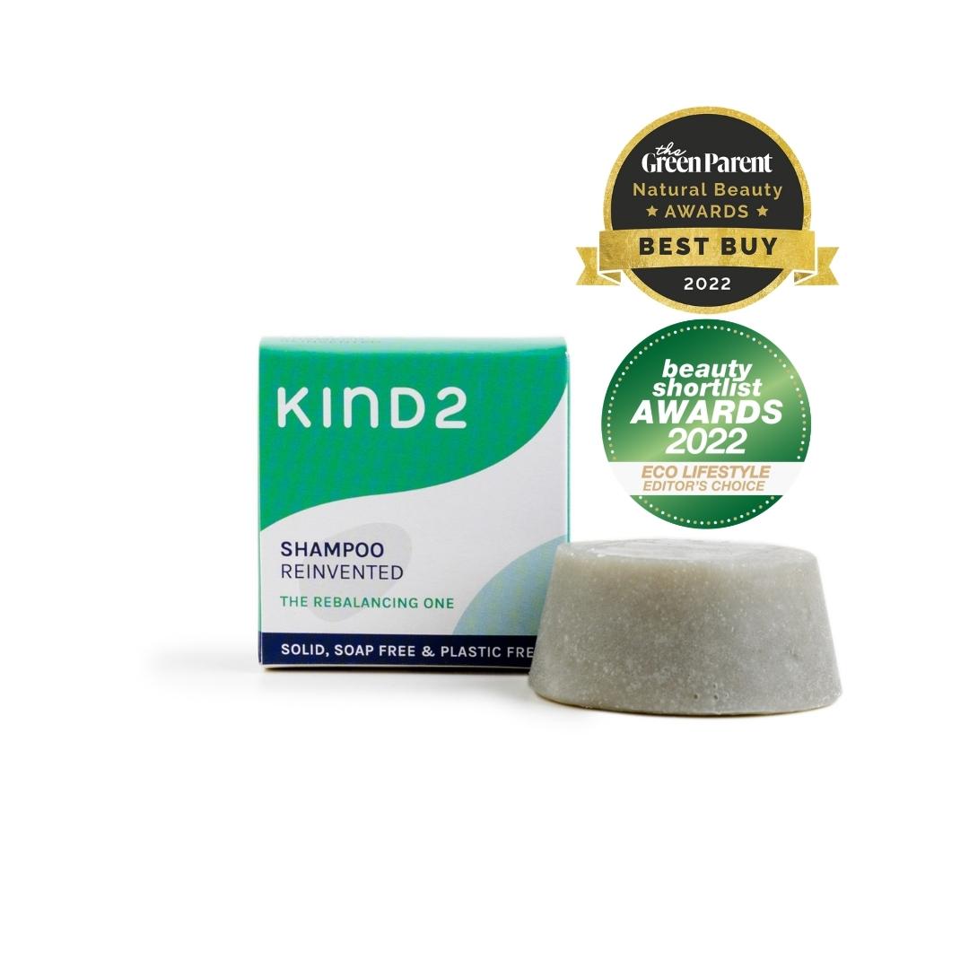 KIND2 The Rebalancing One Solid Shampoo Bar Discovery size Green Parent and Beauty Shortlist Awards