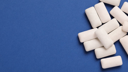 Chewing Gum on blue surface