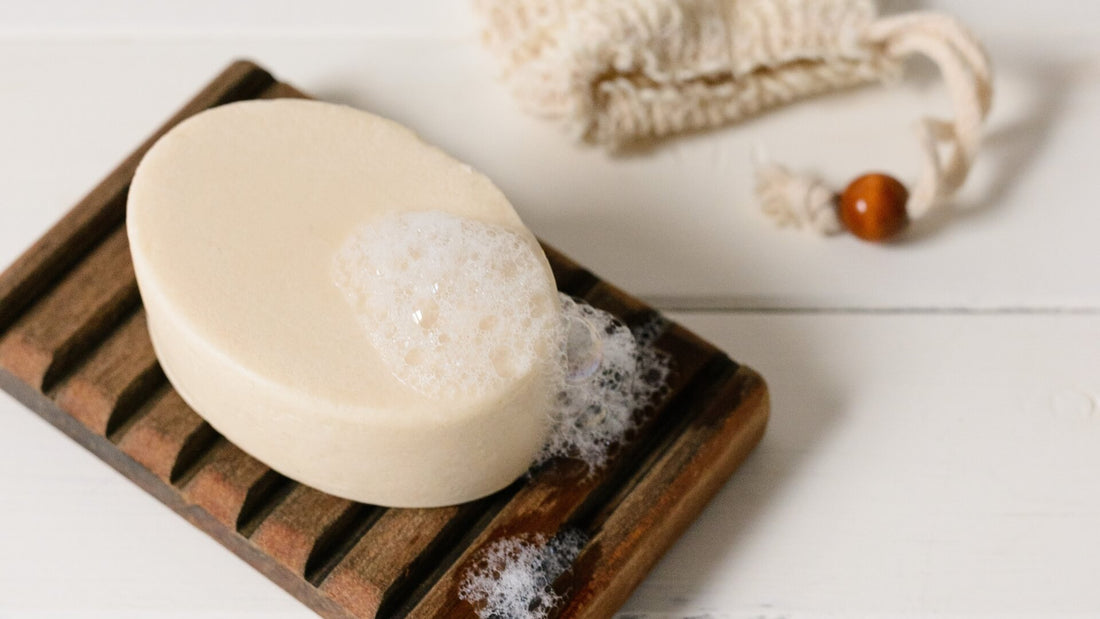 Shampoo Bar on Wooden Tray