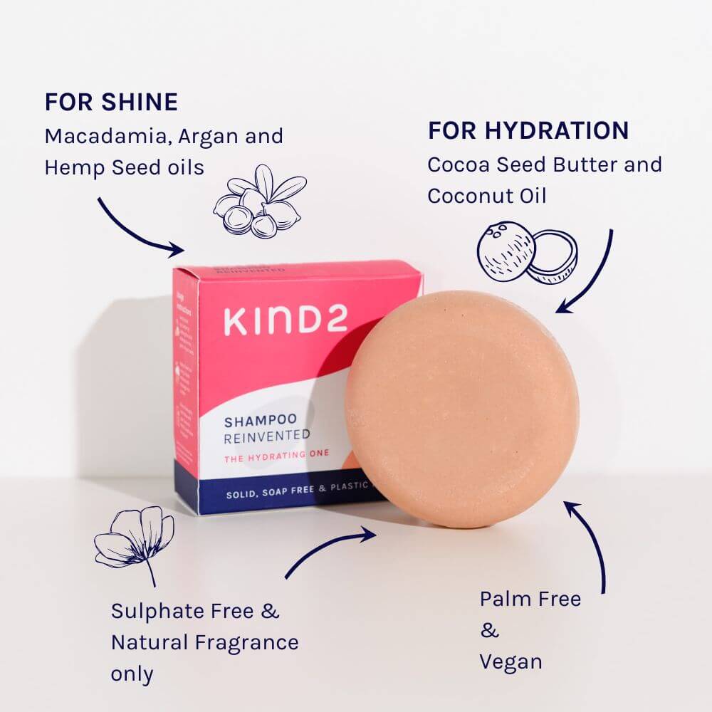 KIND2 Hydrating Solid Shampoo Bar for dry and curly hair