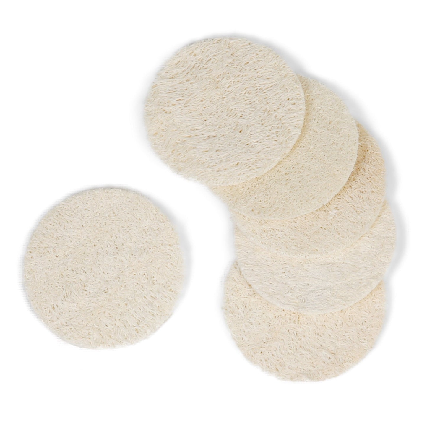 Natural Loofah Face Exfoliating Scrubber Pads - 6 Count (1 Pack)