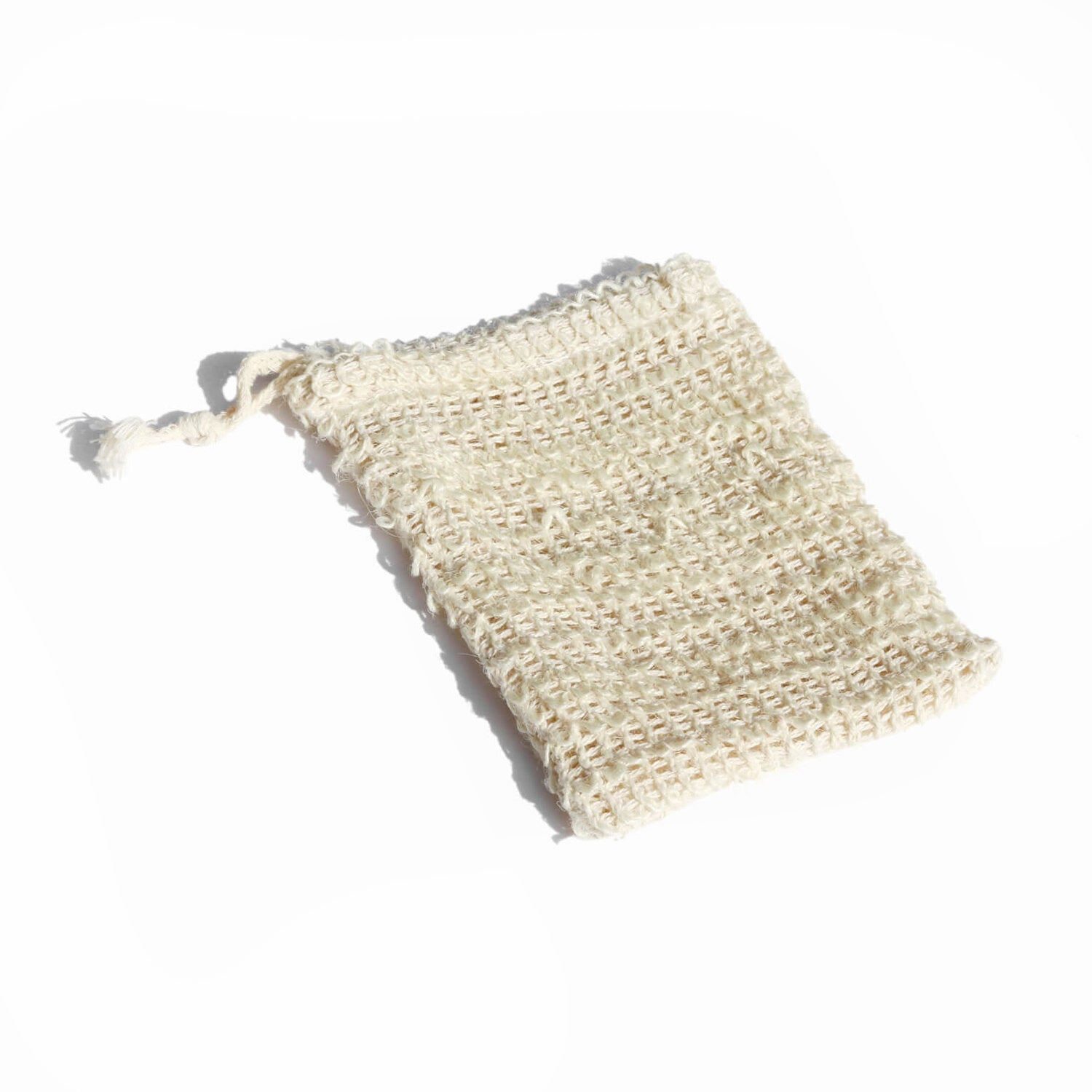 Sisal soup pouch for storing shampoo bar