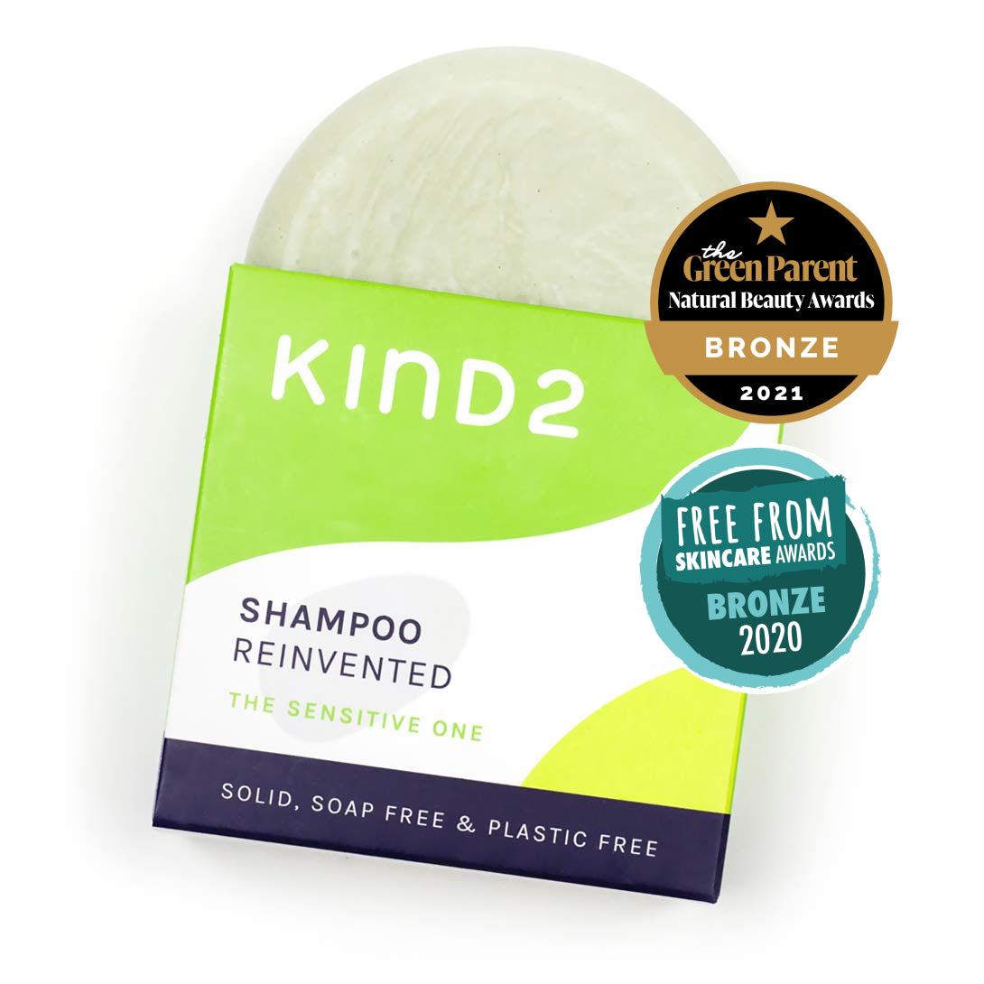 KIND2 The Sensitive One - solid shampoo bar - product and box